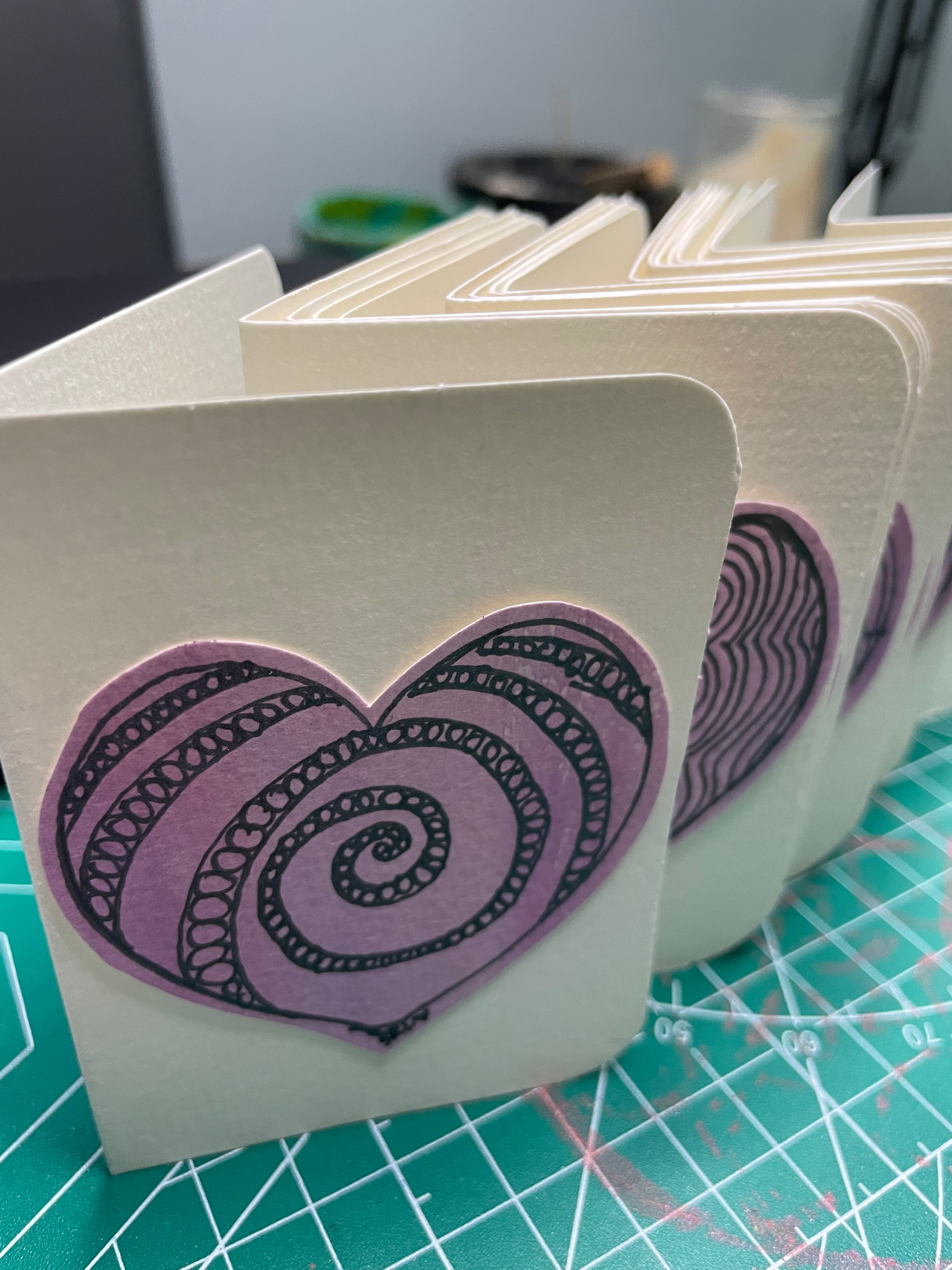 Mini heart cards